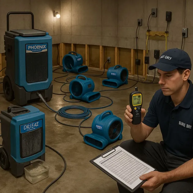 Structural Drying and Dehumidification process in Afton, MN